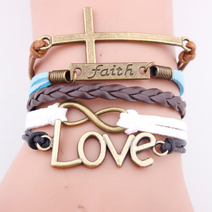 Hope Faith Love Cross Bracelet en cuir PU pour fils Anniversaire Noël Cadeaux de Pâques - Product Image 4