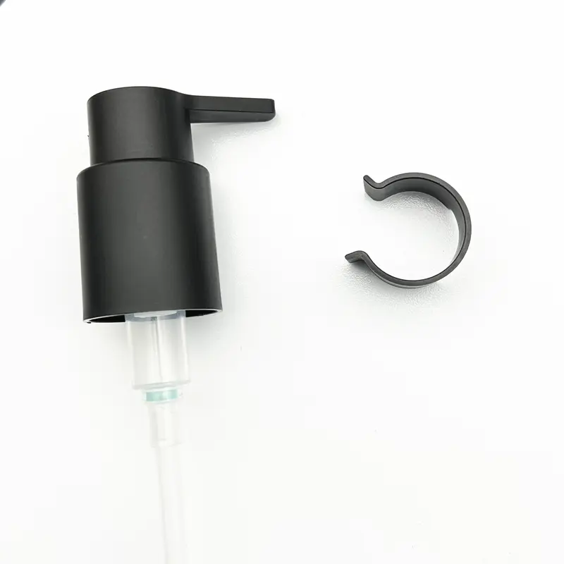 Boquilla larga de 24/410 grados para crema corporal, cabezal de bomba de plástico de 24mm para tratamiento de aceite esencial, negro mate