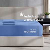 Parure de draps plats de qualité hôtelière supérieure, tissée, à faible rétrécissement, 3 pièces