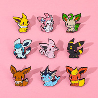 Lencana Logam Anime Jepang Pokemon Kartun Lucu, Bros Aksesori Pin Alloy Keluarga Pocket Monster Eevee
