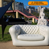Canapé gonflable robuste de luxe capitonné pour événements extérieurs, fêtes, mariages, salons professionnels et locations