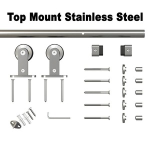 GUJIE Porta Scorrevole in MDF Impermeabile 84x36 Pollici, Kit Hardware Personalizzabile, Disponibile in Magazzino Los Angeles, Spedizione Gratuita - Product Image 5