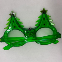 Lunettes de Noël clignotantes vertes à LED, motif arbre de Noël avec étoile, pour événements nocturnes, défilés et accessoires photo