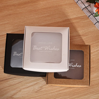 Boîte cadeau en papier kraft avec logo personnalisé, boîte d'emballage avec fenêtre, cadre photo, boîte d'emballage pour gâteaux de lune, boîte d'emballage pour savon