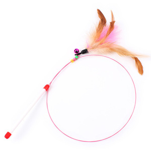 Jouet interactif pour chat - Jouets pour animaux de compagnie - Baguette amusante en fil d'acier avec plumes et clochettes en plastique pour chat - Product Image 3