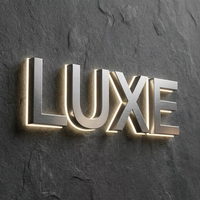 Letreros Electrónicos 3D de Metal Retroiluminados, Letreros Comerciales Grandes de Acrílico con Iluminación LED, Letreros con Letras de Canal Iluminadas