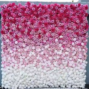 Ombre Terracotta and White Rose <b>Flower</b> <b>Wall</b> Dense Floral Panel Warm Tone For Wedding Party Backdrop Decor - Product Image 2