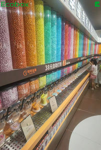 Pared <span class=keywords><strong>de</strong></span> <span class=keywords><strong>Arco</strong></span>íris para Tienda <span class=keywords><strong>de</strong></span> Dulces con Tubos Acrílicos <span class=keywords><strong>de</strong></span> Tamaño Personalizado |   Tubos Acrílicos Semicirculares con Dispensadores <span class=keywords><strong>de</strong></span> <span class=keywords><strong>Gravedad</strong></span> - Product Image 3