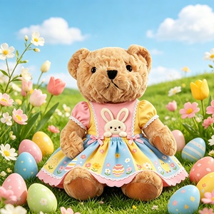 Vêtements pour ours en peluche de Pâques MSYO, tenues personnalisables à imprimé lapin/œuf, costumes de Pâques amovibles pour animaux en peluche - Product Image 4