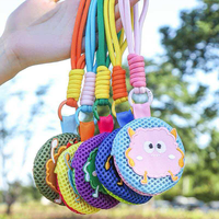 Mini pochette légère en maille ventilée à motif de dessin animé avec porte-clés portable et motif pour enfants, idéale pour l'été et les activités de plein air, service de découpe