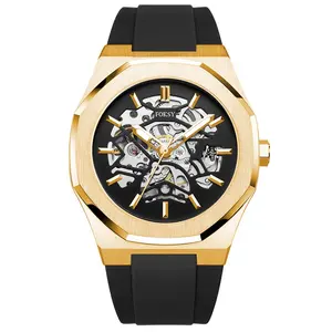 Top Männer Benutzerdefinierte Armbanduhr Logo Luxus Sport Männer Wasserdicht Mode Skeleton Automatische Mechanische Uhr