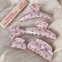 Pinces à cheveux personnalisées avec logo, imprimé floral rose doux, nouvelles pinces à cheveux élégantes en forme de griffe de requin, accessoires pour cheveux d'été pour filles