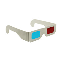 Gafas de papel 3D de cartón desechables personalizadas Hardware de VR rojo y cian de cine barato