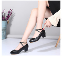 Chaussures de Tango Latin à Talon Moyen Rouge pour Femme Classique à Semelle Souple Performance Pratique Social Carré Chaussures de Danse Doublure en Daim pour