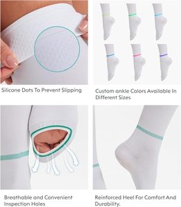 <span class=keywords><strong>Medias</strong></span> <span class=keywords><strong>de</strong></span> <span class=keywords><strong>Compresión</strong></span> Unisex <span class=keywords><strong>de</strong></span> Alta Calidad hasta el Muslo, 15-20 mmHg, Nivel Moderado, Antiembólicas, con Logotipo Personalizado - Product Image 5