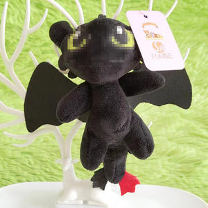 Adorable porte-clés en peluche bébé dragon noir et blanc-Porte-clés de couple Night Light Fury, sac à dos sans dents Charm Plushie Gift - Product Image 4