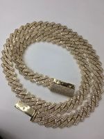 Bijoux en diamant Hip-Hop chaîne cubaine 9.50Cts en 22 pouces 8mm or 10K avec VVS-VS clarté couleur EF