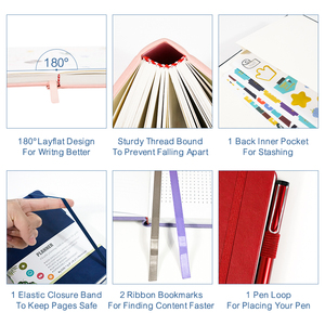 2024 B5 A5 A6 A7 tùy chỉnh chấm bìa cứng da ban nhạc đàn hồi PU hàng tháng hàng ngày hàng năm Tạp Chí kế hoạch máy tính xách tay sữa - Product Image 5