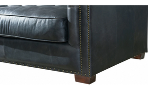 Canapé Chesterfield 2 places de haute qualité en cuir véritable, offrant un design élégant, un assise confortable et un luxe durable. - Product Image 2