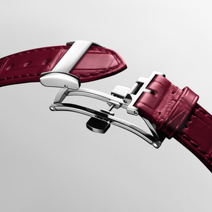 Montre automatique à cadran bicolore avec chiffres romains et bracelet en cuir Longinesing - Product Image 4