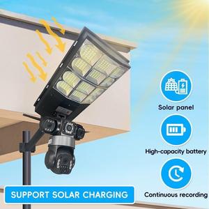Caméra de surveillance solaire extérieure professionnelle IP66 étanche en ABS avec 3 objectifs, vision nocturne couleur 6MP, Pan-Tilt, WiFi 4G LTE - Product Image 5