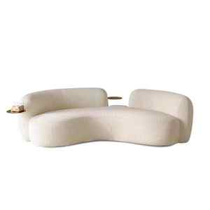 Nordic Modern White <strong>Boucle</strong> Curved Couch Fabric Upholstery Hot Dog Sofa <strong>Bean</strong> <strong>Bag</strong> Sofas for Reception Room for Living Room - Product Image 5