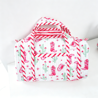 Trousse de Maquillage Portable Rose Cactus en Matière Plus Douce avec Imprimé Botte – Organisateur de Voyage