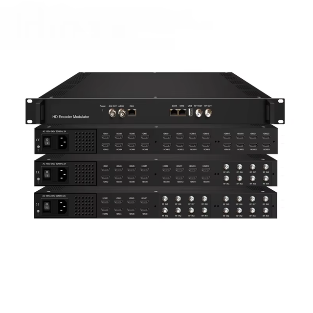 24 Channels IP to ISDB-T/DVB-C/DVB-T Modulator H.264/H.265 Encoder with HD/SDI Input Support RTMP/SRT/HTTP/HLS Out