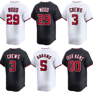 เสื้อเบสบอลแบบกำหนดเอง Wood 29 Crews 3 Abrams 5 Your Name 00 Tackle Twill Print สำหรับผู้ใหญ่ แขนสั้น ระบายเหงื่อได้ดี - Product Image 1