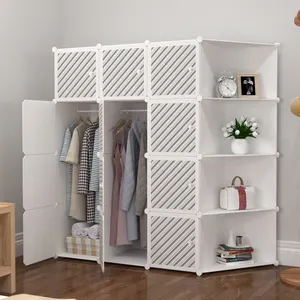 Combinaison durable pliable portable vêtements boîtes de rangement armoire en plastique