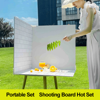 Vente en gros YINGZHI 60*60cm 3pcs kits de fond de photographie studio de photographie de nourriture couleur unie kit de plaque de fond de photo