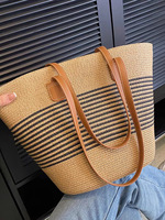 Nouveau style 2026 – Sac à main tissé pour femme – Cabas de plage grande capacité, sac seau à bandoulière au design haut de gamme