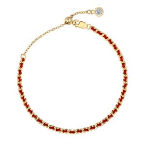 Dylam Chinese Traditional Aesthetics Charm Jewelry 22K <b>Gold</b> Plated S925 Silver Weaving Link 5A Zirconia <b>Adjustable</b> <b>Bracelets</b> - Product Image 1