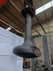 Chimenea Decorativa Giratoria Suspendida para Interiores Personalizable <span class=keywords><strong>con</strong></span> <span class=keywords><strong>Puerta</strong></span> <span class=keywords><strong>de</strong></span> <span class=keywords><strong>Vidrio</strong></span> y Chimenea - Product Image 4