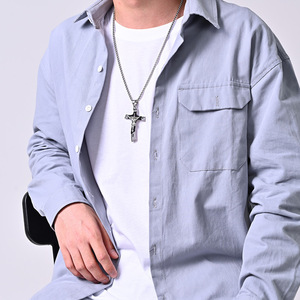 Joyería fina, collares de acero inoxidable 316L, collares Jesue, joyería para mujer, collares con colgante de cruz cristiana de oro de 18 quilates para hombre - Product Image 4