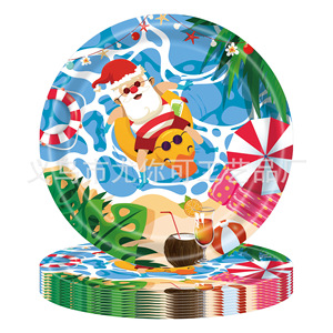 <b>Summer</b> Beach Themed Party Tableware Set 60-80 Pcs Disposable Plates Cups Napkins Birthday <b>Decorations</b> - Product Image 3