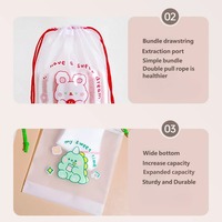 Sacs de courses en plastique PE personnalisés avec cordon de serrage pour l'emballage de vêtements - pour chaussettes et chaussures, imprimés avec cordon de serrage pour un rangement facile