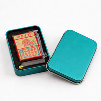 Boîte en métal rectangulaire petite et personnalisable, vide, pour pilules, clés USB, échantillons cosmétiques, papeterie, rangement
