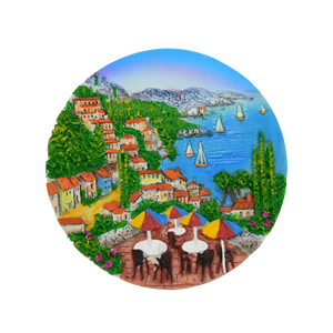 Artesanía de resina personalizada, imán para nevera, recuerdos, ciudades costeras mediterráneas europeas de Chipre, Francia, Grecia, Turquía, decoraciones - Product Image 1
