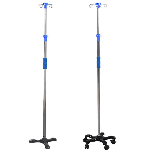 Stainless Steel Medical Hospital Bed Infusion Pole Iv Pole Iv Drip Stand