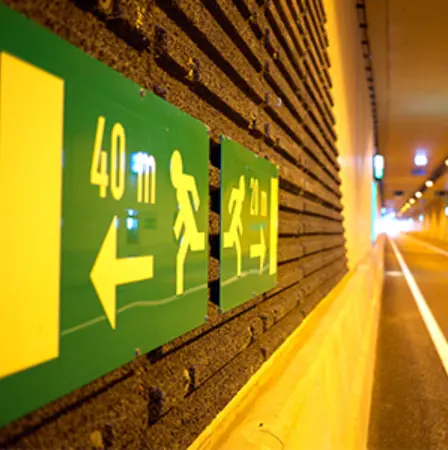 Señales de advertencia de seguridad de túnel personalizadas que brillan en la oscuridad, señales fotoluminiscentes