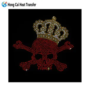 HongCai Bling düzeltme özelleştirilmiş rhinestone isı transferi tasarım demir-on t-shirt