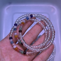 Bracelet à boucle unique en quartz clair naturel, pierres précieuses brutes multicolores, Feng Shui