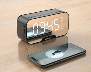 Portable Mini Alarm Clock Wireless <strong>Bluetooth</strong> Speaker Portable Mirror Vehicular Audio <strong>System</strong> Blue Tooth Battery Operated Plastic - Product Image 3