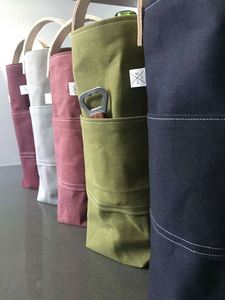 Pochettes fourre-tout en toile cirée, sac d'idée de cadeau d'amant de vin de kit de survie de vacances, sac de vin réutilisable de transporteur - Product Image 5