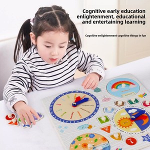 Calendario Educativo in Legno Multifunzionale Creativo, Tavola Sensoriale Montessori per lo Sviluppo Cognitivo dei Bambini in Età Prescolare - Product Image 6