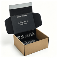 Boîte d'expédition en carton ondulé avec bande de déchirement en papier kraft, personnalisable avec impression, pour l'emballage de produits de beauté et de soins personnels, idéale pour les abonnements.