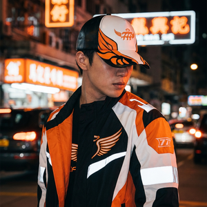 Casquette de baseball en cuir PU premium, broderie ailes 777, style streetwear Y2K, patchwork croix gothique latérale, snapback - Product Image 2