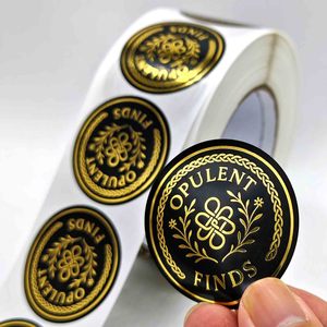 Producto personalizado de fábrica, pegatinas redondas personalizadas, papel adhesivo de vinilo, adhesivo impermeable, Impresión de etiquetas, rollo de pegatinas con logotipo - Product Image 1