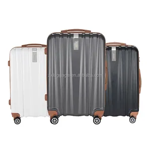 लक्ज़री 3पीसी सेट एबीएस सूटकेस सामान सेट 3 इन 1 ट्रॉली सूटकेस टीएसए लॉक के साथ 360 डिग्री यूनिवर्सल व्हील और ब्राउन एक्सेसरीज